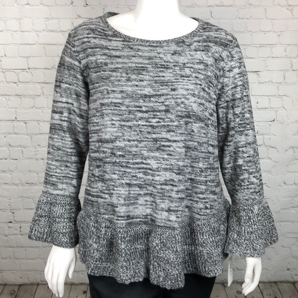 Style & Co Gray Ruffle Trim Sweater Plus Size 3X - Picture 2 of 5